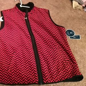 Red and black winter vest